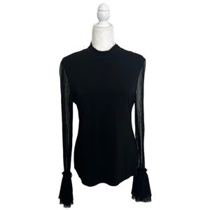 PHILOSOPHY Long Sleeve Mock Neck Blouse. Size M